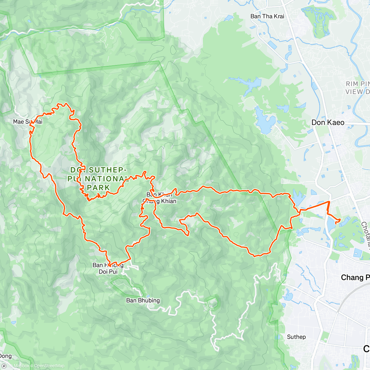 Map of the activity, CHIANG MAI by UTMB 50k