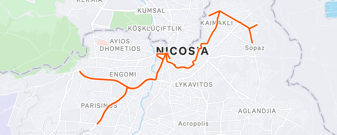 Map of the activity, Nicosia Marathon 2026