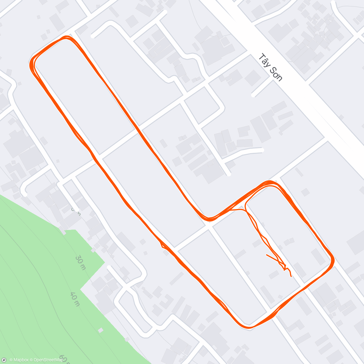 Map of the activity, Evening Run