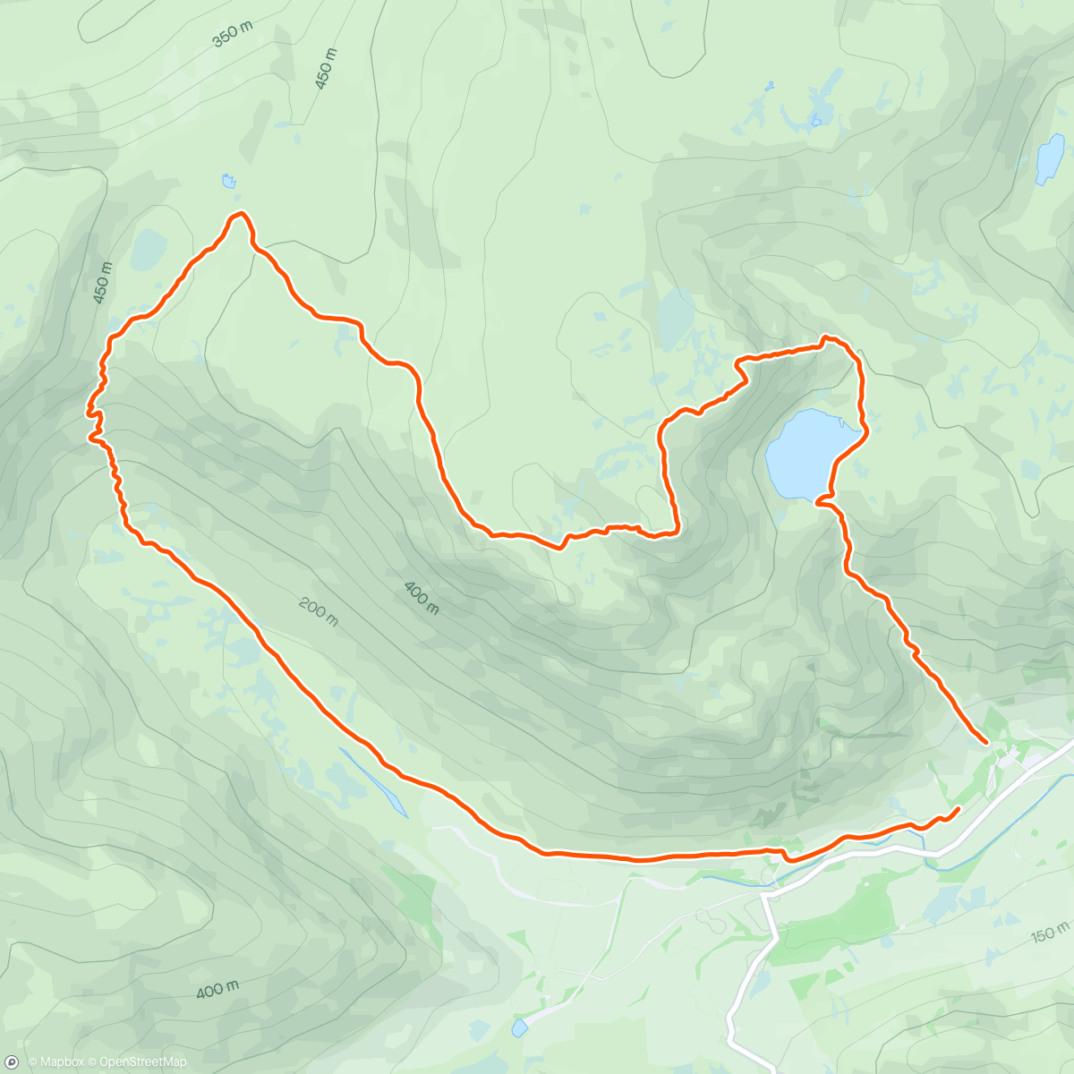 Map of the activity, Langdale Pikes