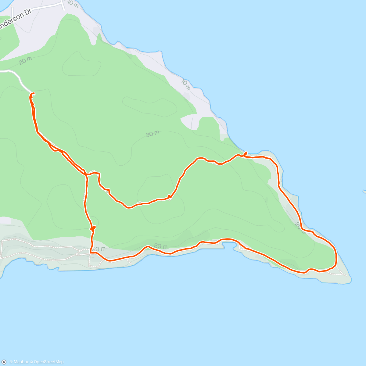 Map of the activity, Walk - Helliwell Park - Hornby Island, BC