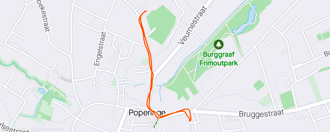 Map of the activity, Mondirun Poperinge