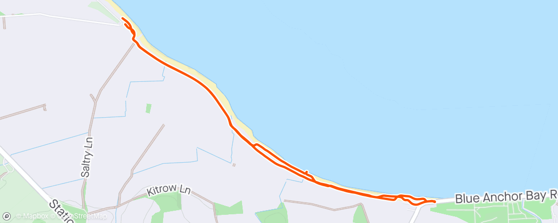 Map of the activity, Dunster Beach to Blue Anchor Beach to Dunster Beach