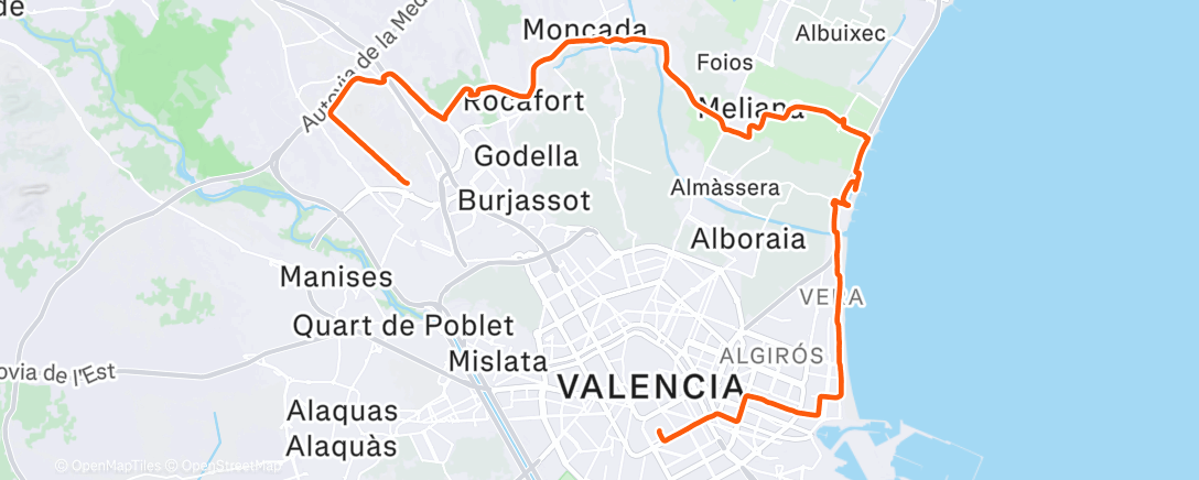 Map of the activity, Coffee ride ☕️