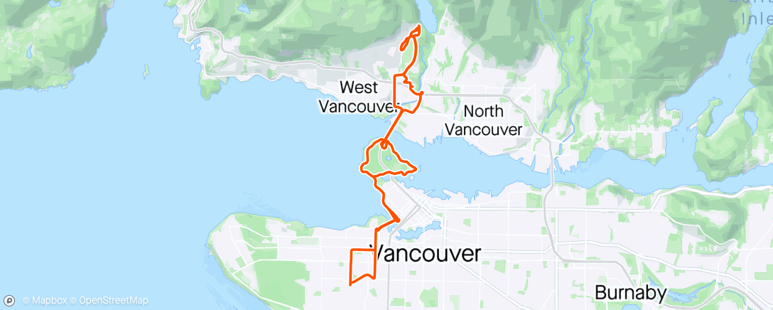 Map of the activity, Fighting for my life in the crosswind on the TT bike over the lions gate 😵‍💫