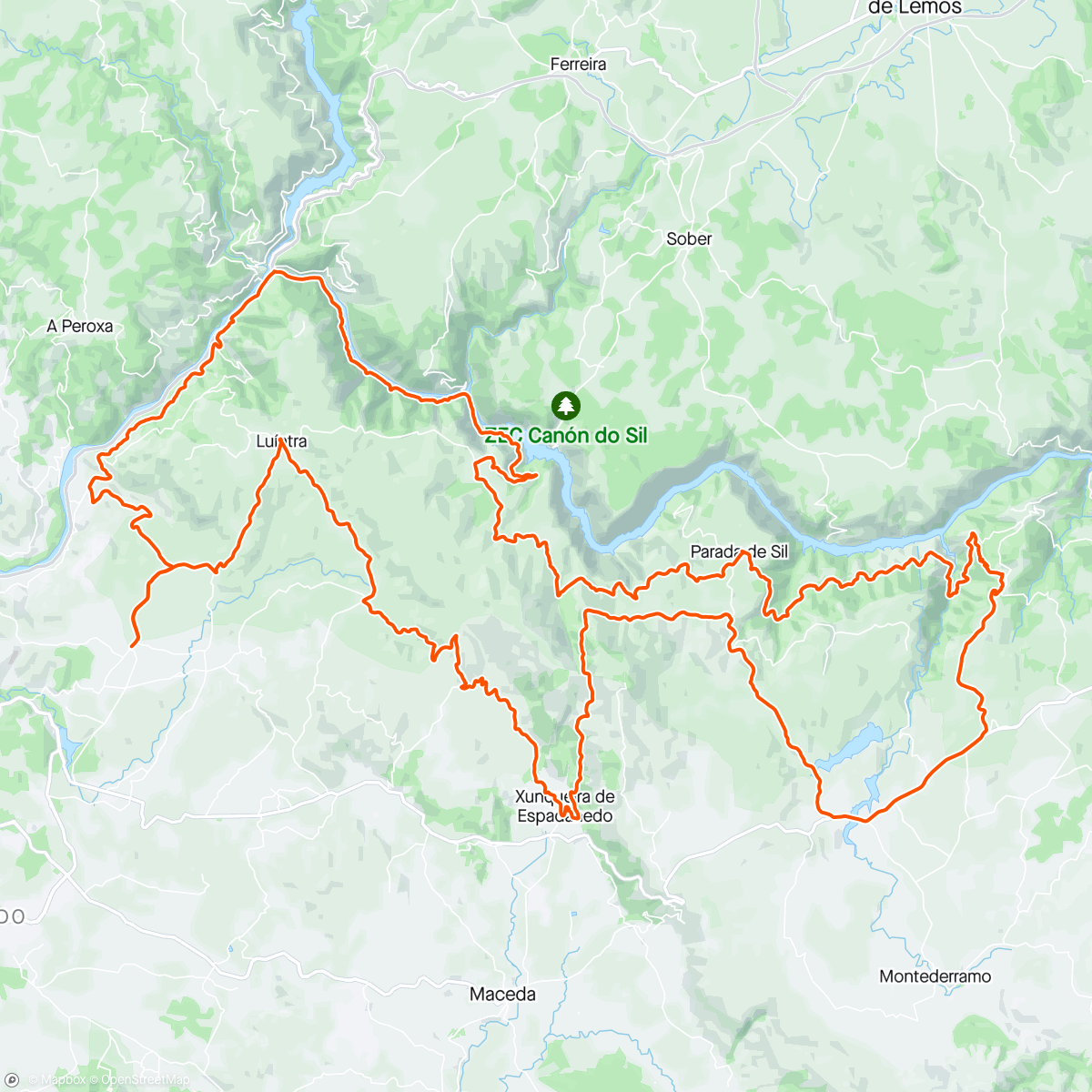 Map of the activity, Previo Ribeira Sacra cycling road 2024