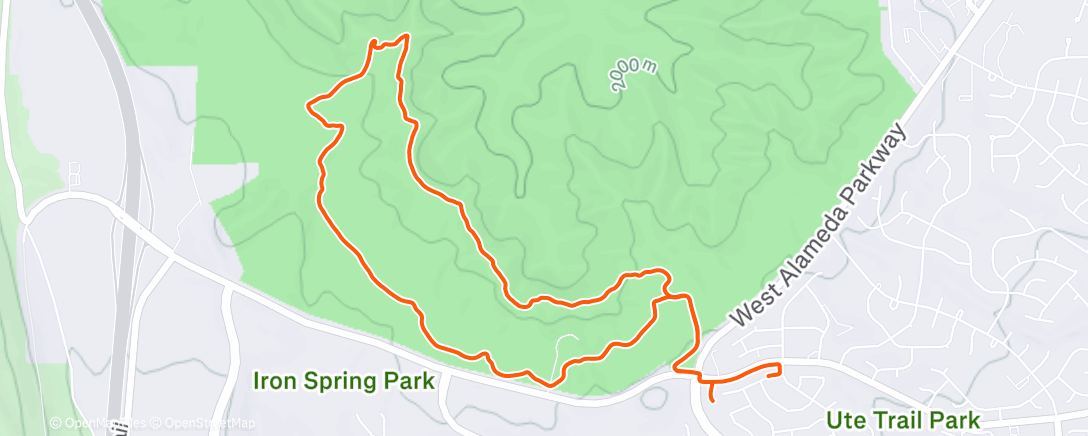 Map of the activity, Morning Trail Run