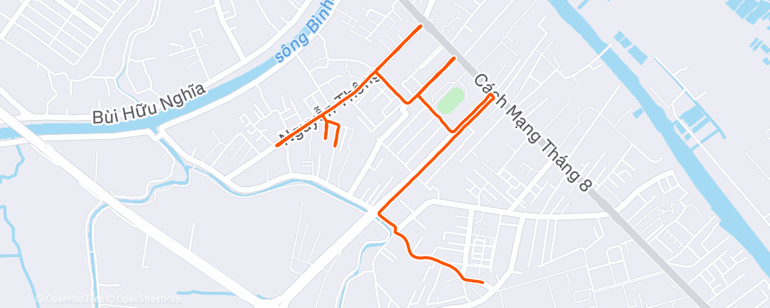 Map of the activity, Afternoon Run