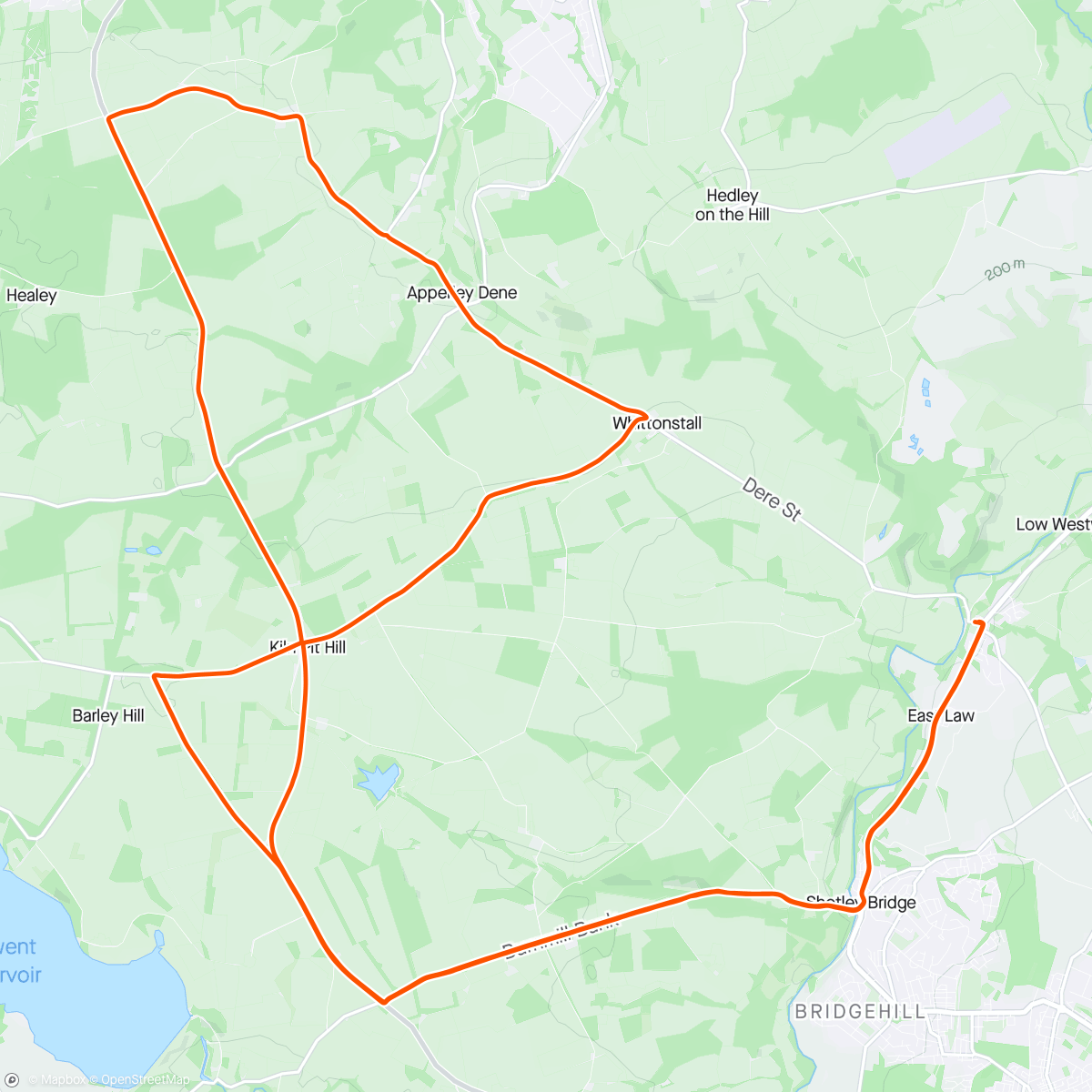 Map of the activity, The short loop that has it all! Consett, England ⛅