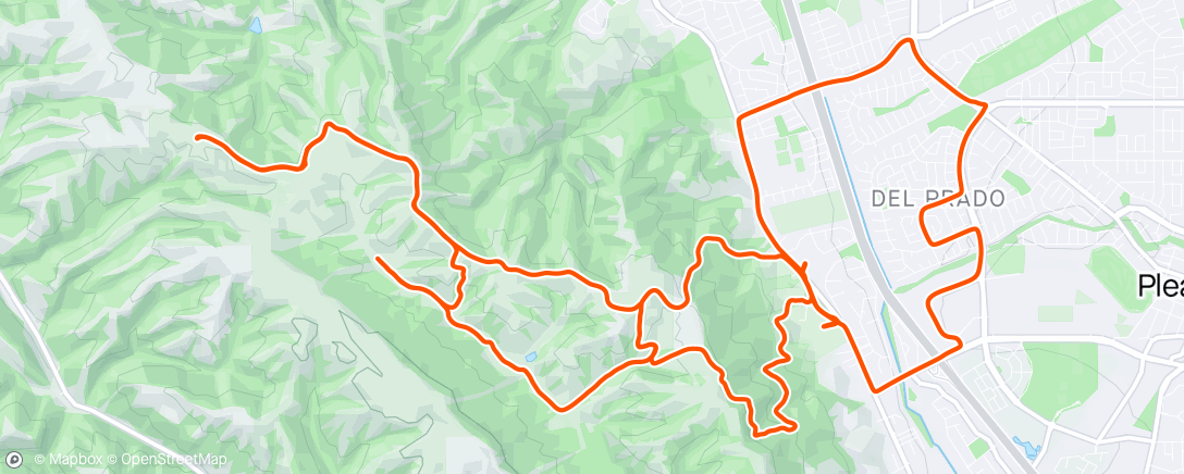 Mapa de la actividad (Pleasanton Ridge)