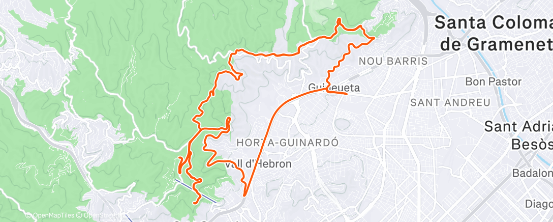 Map of the activity, Series X carretera y por pista con el viento y el frío