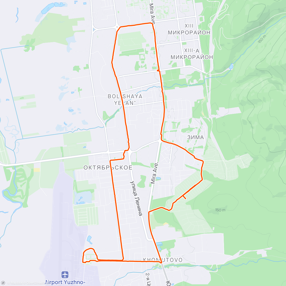 Map of the activity, 19/21/24 Run