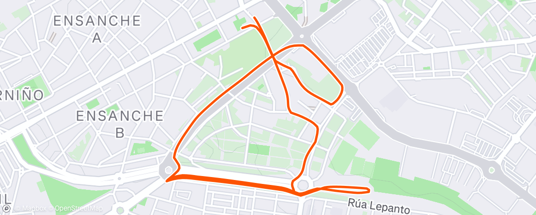Map of the activity, Carrera a la hora del almuerzo