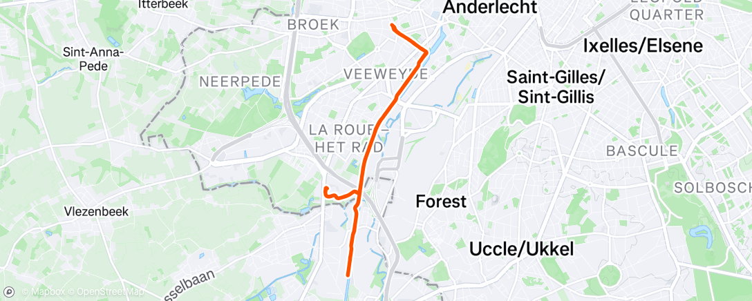 Map of the activity, Course à pied le matin