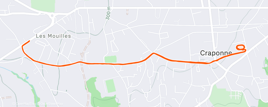 Map of the activity, Course à pied en soirée - Fractionné pyramidal