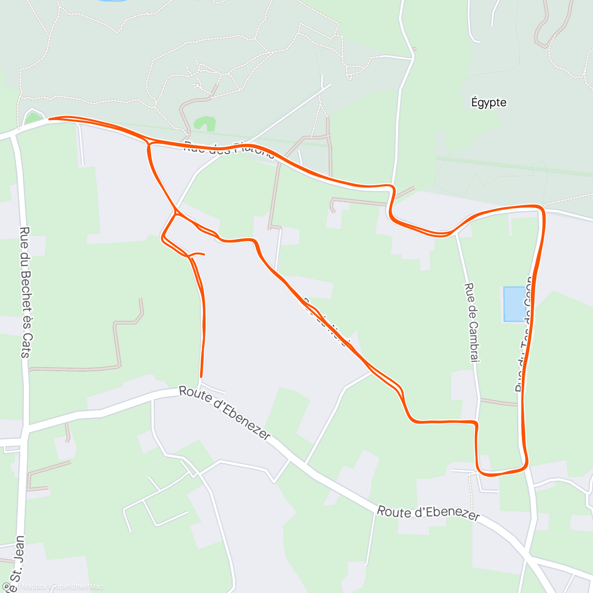 Map of the activity, Chilled run