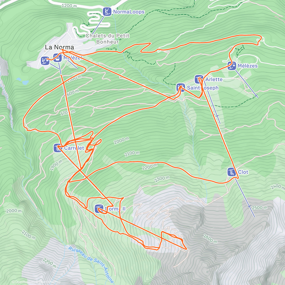 Карта физической активности (Ski La Norma)