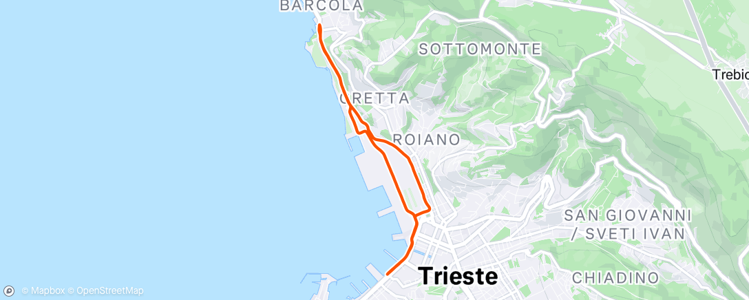 Map of the activity, Evening Run