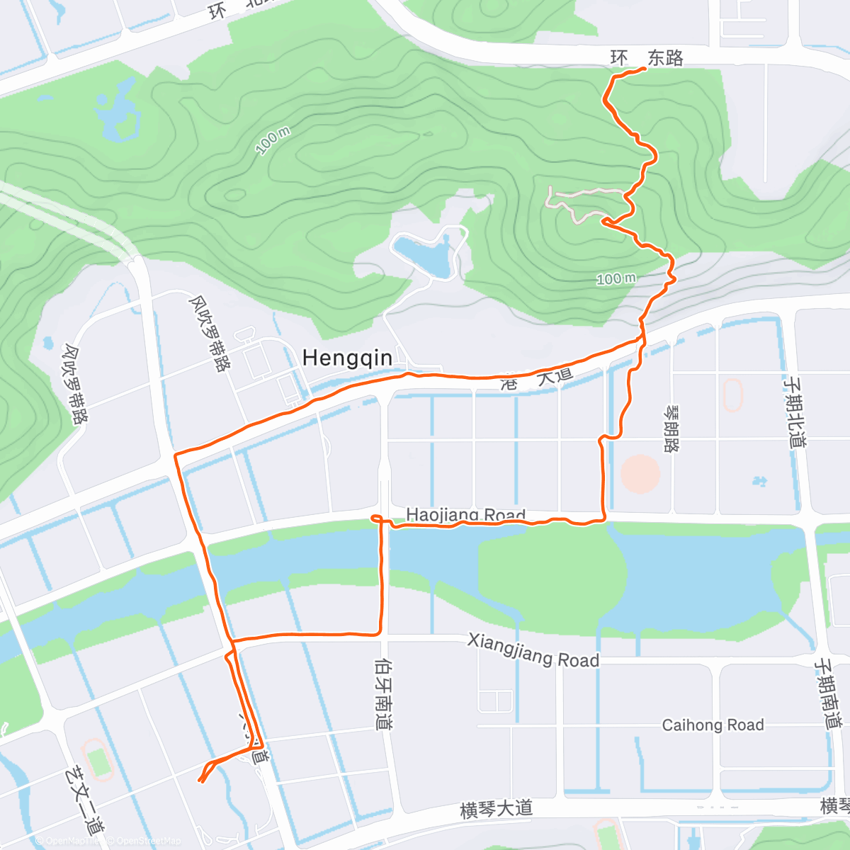 Map of the activity, Little Hengqin Hill 小横琴山