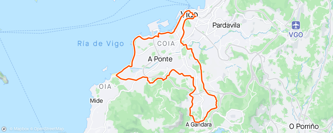 Mapa de la actividad (23-24 Samyl-Corujo-Comesaña-Matama-Valladares-Beade-Castrelos)