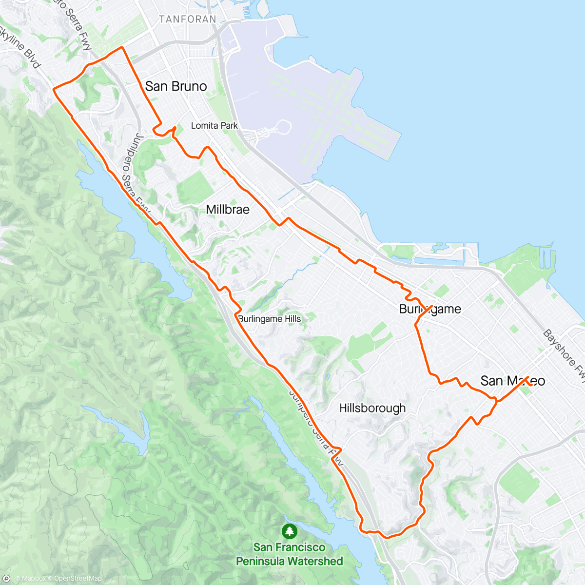 Map of the activity, National slowly-cut-off-cyclists day