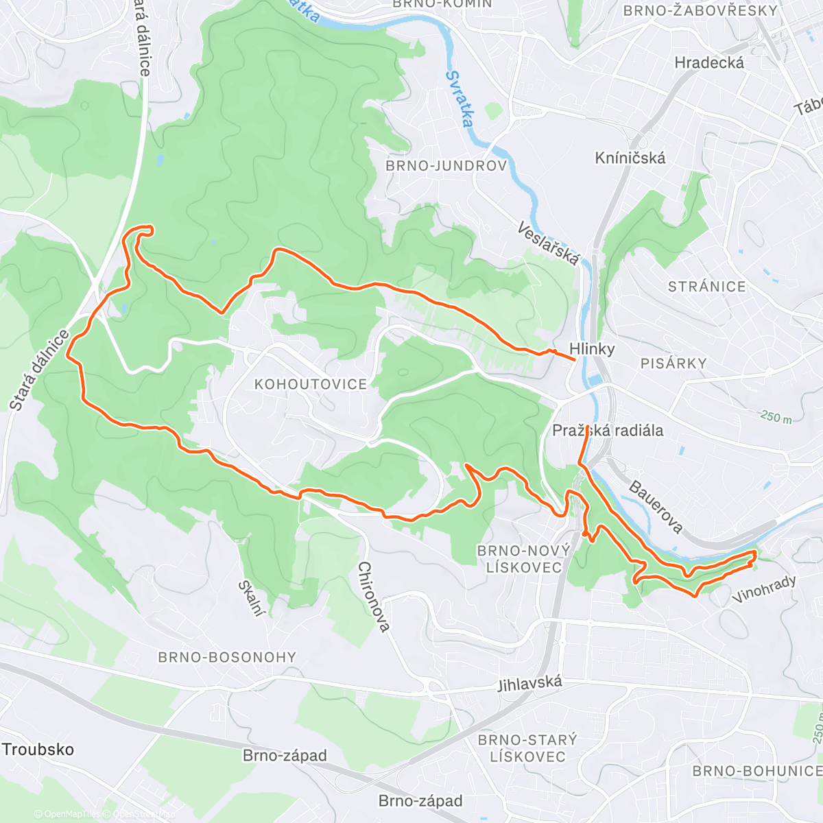 Map of the activity, Betelný Bergl - 2. etapa