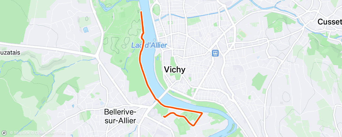 Map of the activity, Evening Run