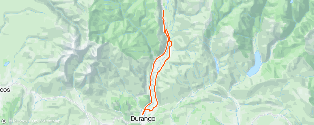 Map of the activity, Durango Double.   Came for the biking stayed for the skiing.