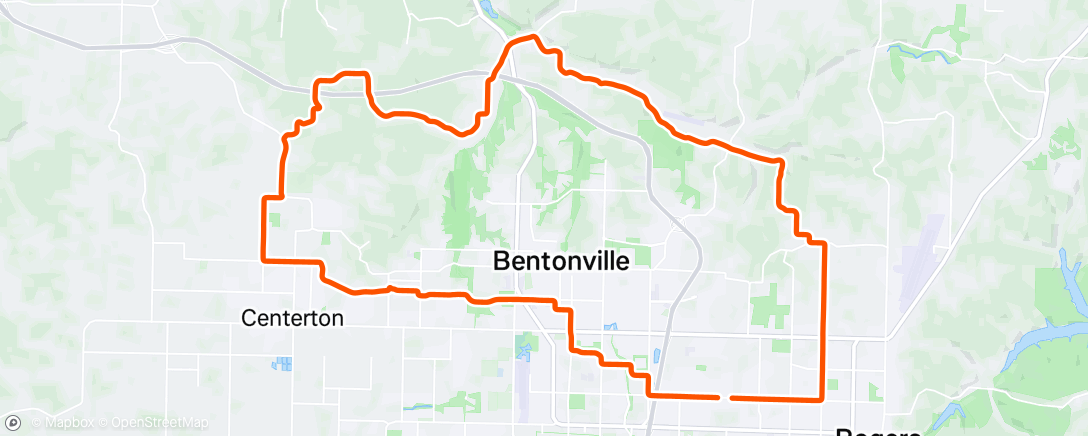 Map of the activity, Lunch Ride