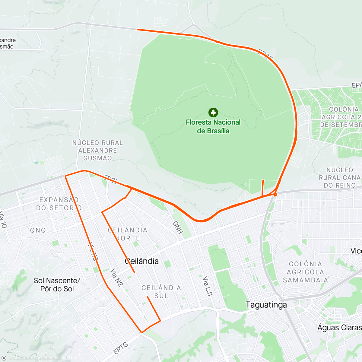 Map of the activity, Pedalada matinal vento no 12