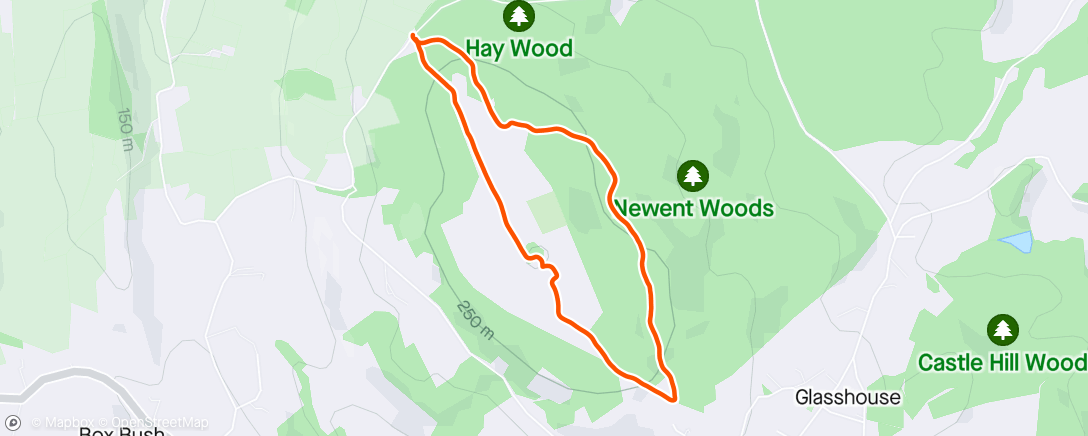 Map of the activity, May Hill Hike
