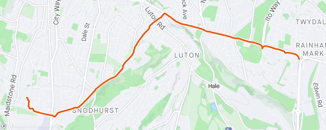 Map of the activity, walk home from car drop off