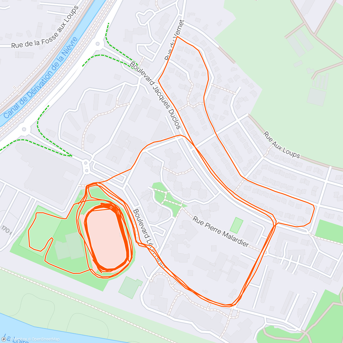 Map of the activity, Footing Club + lignes 🏟️