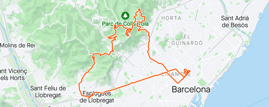Map of the activity, La cuestión es pedalear.