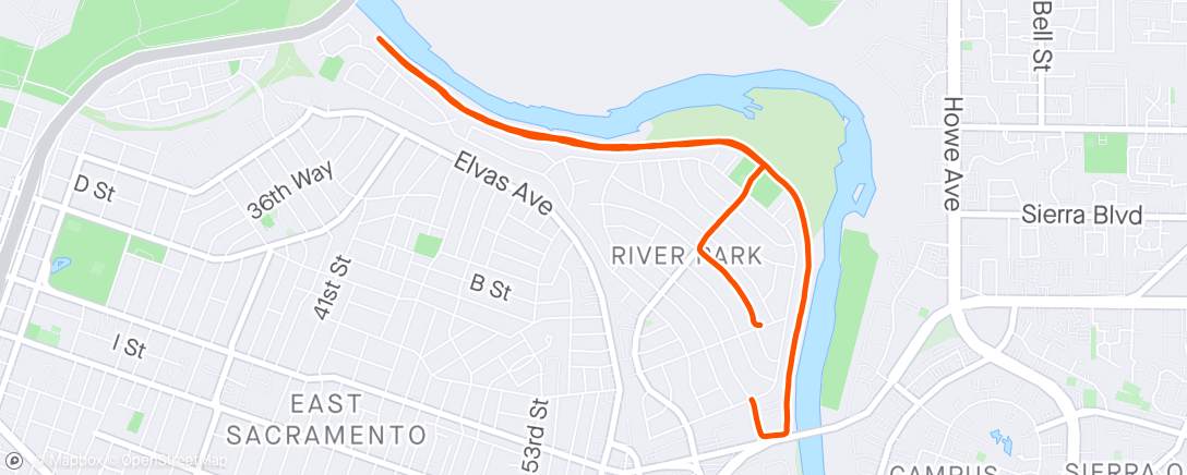 Map of the activity, NorCal shake out jog w/8x30s on/off. Slept 10 hrs, about 4 hours of yard and house work