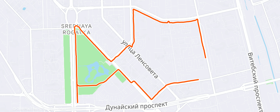Map of the activity, Дневной забег