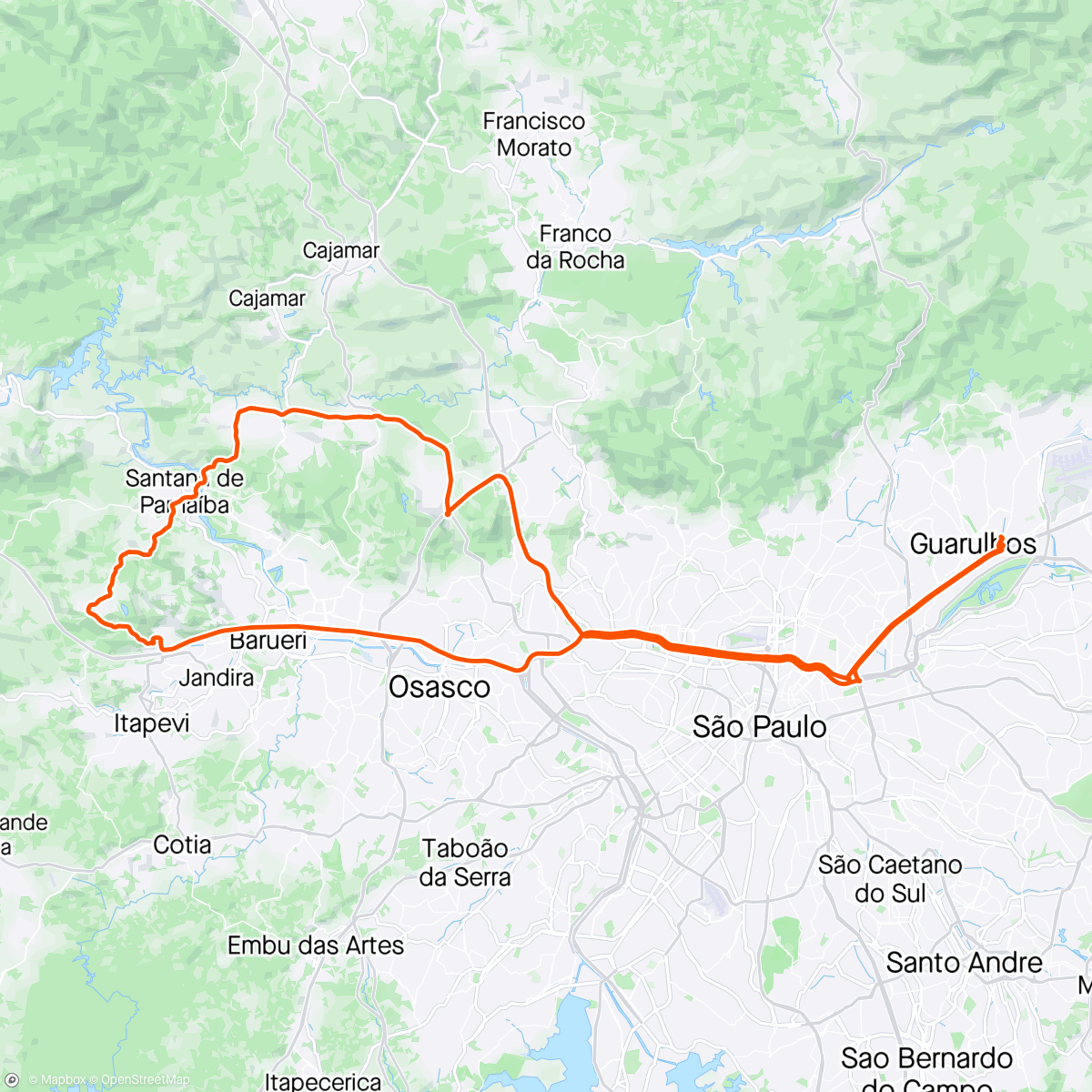 Map of the activity, Fazendinha Ciclistas Amadores X Bike Leste e Macieira