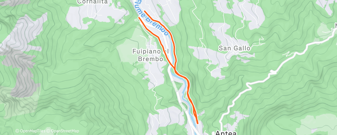 Map of the activity, Corsa dell'ora di pranzo