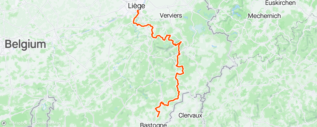 Map of the activity, Bastogne liege