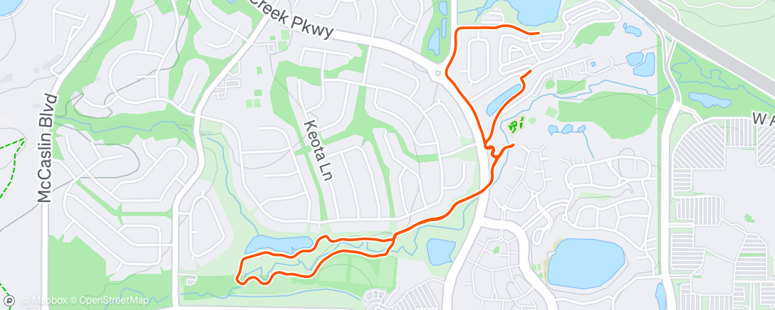Map of the activity, Evening Run