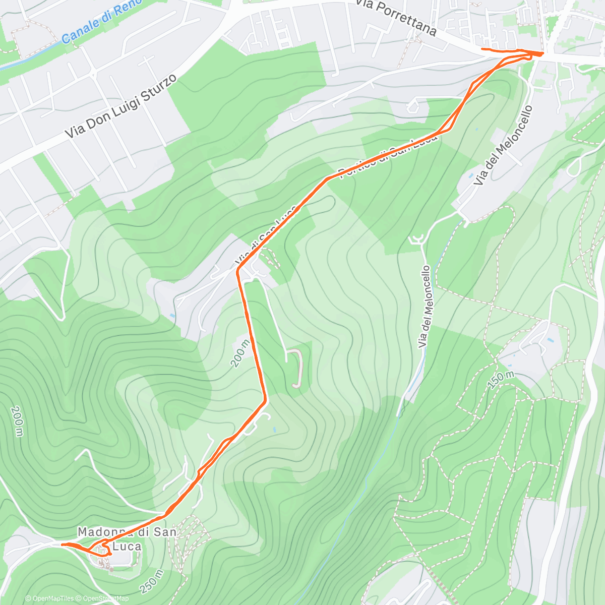 Map of the activity, Primo dell’anno a San Luca con la famiglia per pulire la coscienza!!