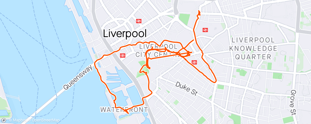 Map of the activity, Morning Walk around Liverpool with Julie and Kevin