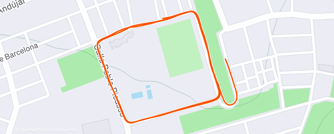 Map of the activity, Carrera de noche