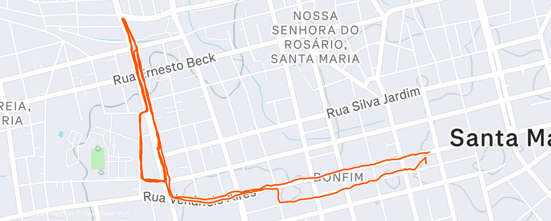 Map of the activity, Evening Run