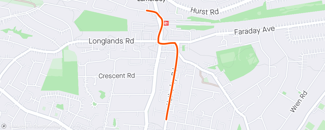 Map of the activity, Easy Lunch Run to high street