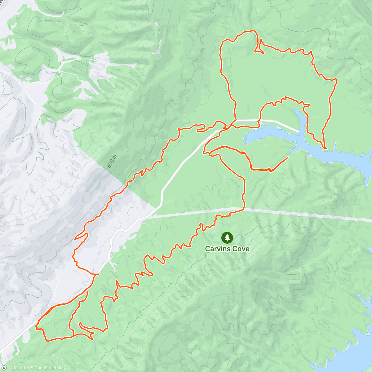 Map of the activity, Carvins Loop with Matt