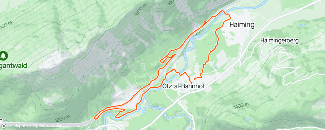 Mapa da atividade, Mountainbike-Fahrt zur Mittagszeit