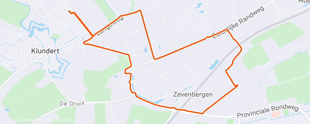 Map of the activity, Afternoon Run