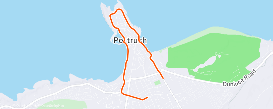 Map of the activity, Afternoon Run