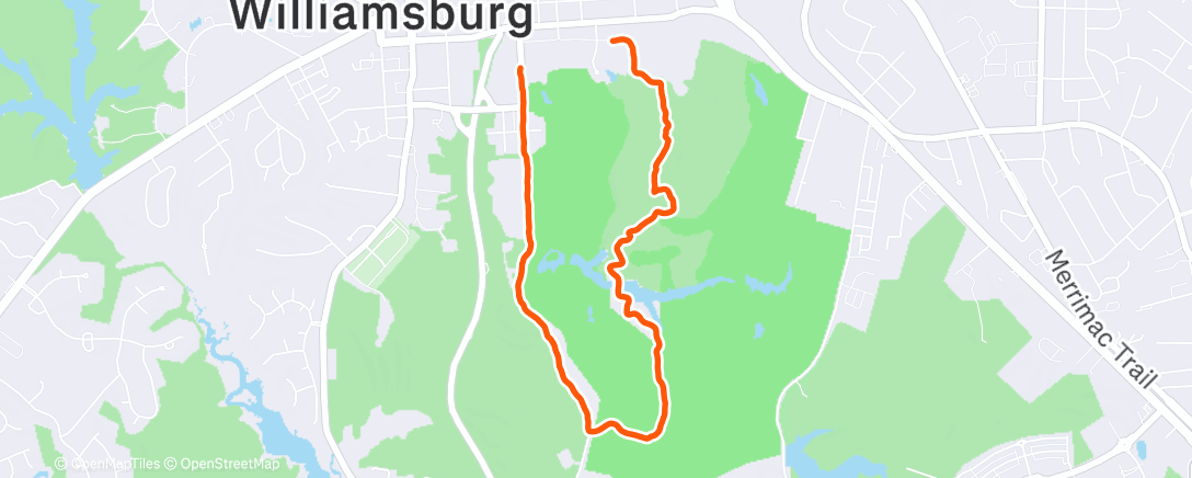 Map of the activity, Morning Trail Run